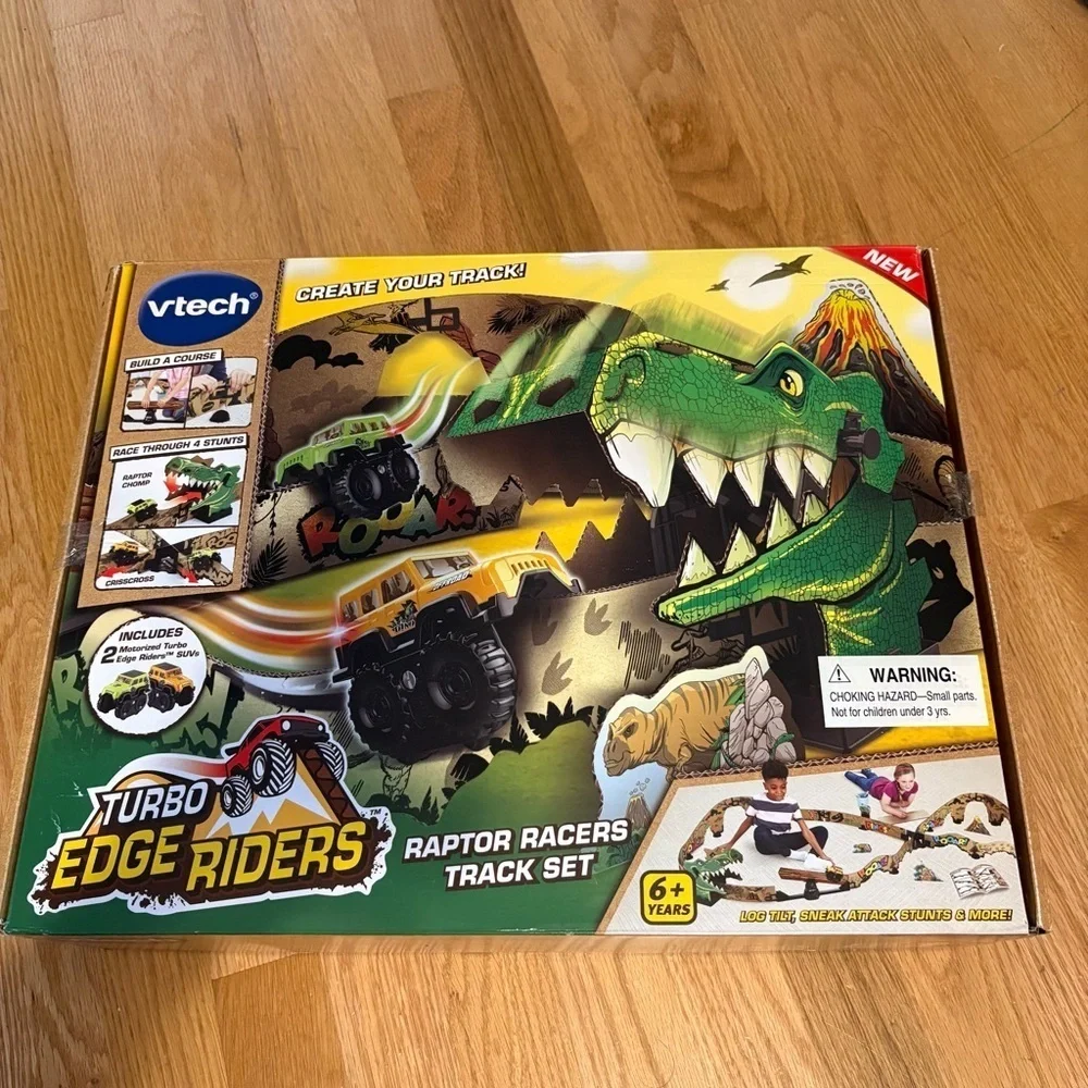 VTech Turbo Edge Riders Raptor Racers Track Set NEW Dinosaurs Truck Jeep Car